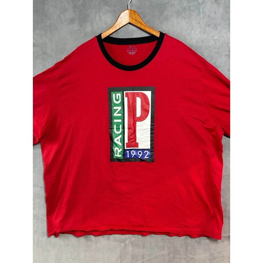 Polo Ralph Lauren men's P racing 1992 shirt size 4XB Plus Size Red Long Sleeve